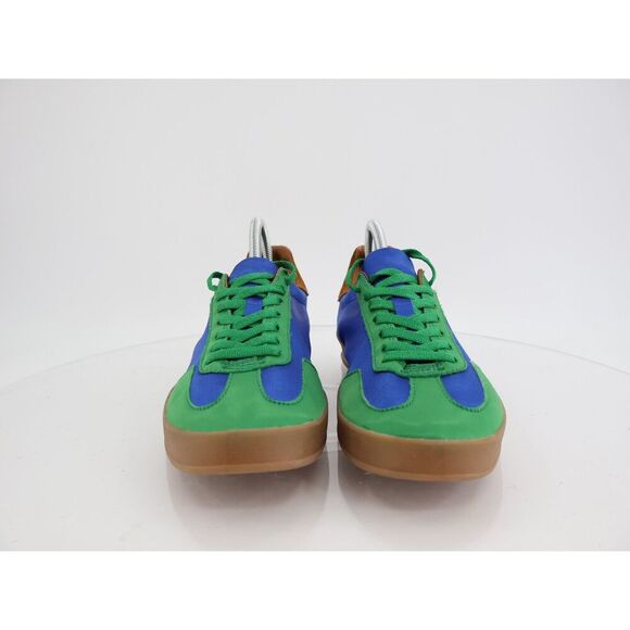 Jeffrey Campbell Keys Sneaker Womens 9 Blue Green Satin Lace Up Shoes Fashion - Picture 2 of 12